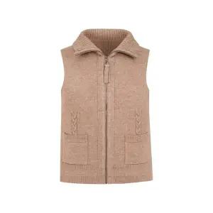 [크로커다일레이디]크로커다일레이디 봄 윙카라 풀오픈 니트 조끼_CLESSW104