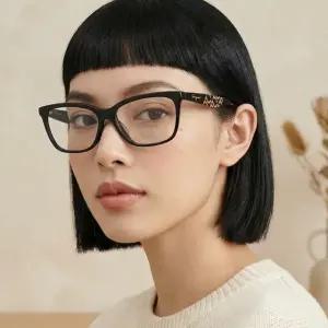 페라가모 안경테 SF2904 001 명품 패션 블랙 뿔테 로고 패턴 남자 여자