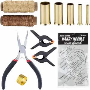 피브린스 소나무 바늘 바구니 제작 도구 세트 코일링 포함된 라탄 직조 용품 왁스 실 및 골지 롱 노즈