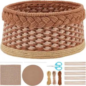 성인 초보자를 위한 ACRNIGET 마크라메 바구니 직조 키트 단계별 튜토리얼 보관 제작 공예 선물 디어