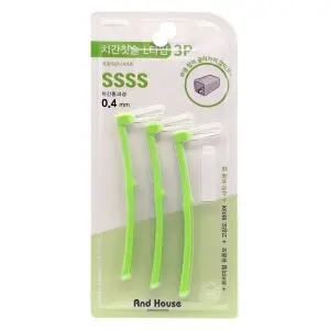 우일 덴탈치간칫솔L형 3P SSSS 0.4mm-8649