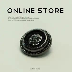 해이프 고급 단추 빈티지 금속 블라우스 메탈 바느질 양