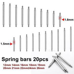 20피스 직경 1.5mm/1.8mm 스프링 바 시계 20mm 스트랩 링크 핀 12 14mm 밴드 바에 적합