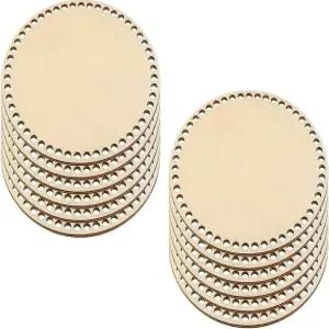 유세노라 12 PCS 나무 바구니 바닥 6인치 원형 코바늘 미완성 뜨개질 베이스 DIY 제작용