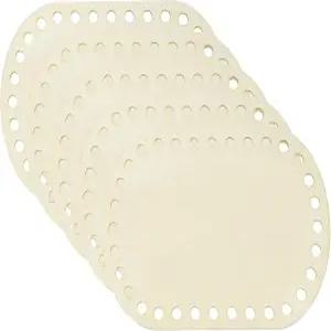 파티킬 5Pcs 크로셰 바구니 베이스 6 x 4 인치 타원형 바닥 셰이퍼 빈 나무 가방 만들기 용품 직조 뜨개질