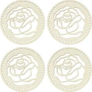 파티킬 4Pcs 크로셰 바구니 베이스 5.5인치 원형 바닥 셰이퍼 나무 가방 제작 용품 숄더백 핸드백 공예용