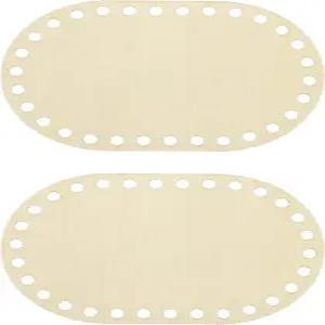 파티킬 6인치 x 4인치 크로셰 바구니 바닥 DIY 공예 직조 제작을 위한 나무 받침대 2개 타원형 빈 뜨개질