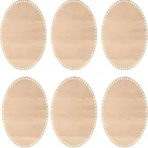 패티킬 지름 6인치 코바늘 바구니 바닥 DIY 공예 직조 제작을 위한 6개의 원형 뜨개질 나무 받침대 홈