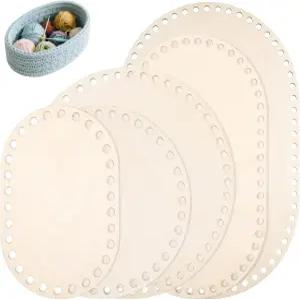 뜨개질용 나무 바구니 바닥 5개 DIY 원형 타원형 빈칸 고체 뜨개질 받침대 - 직조 용품 홈 데코레이션