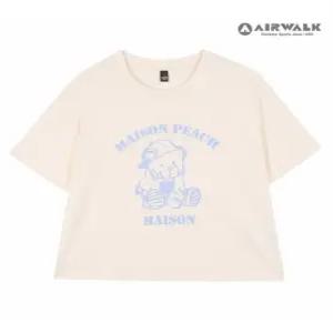 [에어워크주니어]여아 주니어 곰돌이 크롭 반팔 티셔츠