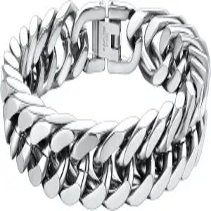 체인하우스 스테인리스 스틸 쿠바 링크 팔찌 8mm/12mm/17mm 너비 7.5 /8.3 /9 18K 골드 도금 여성용 손목