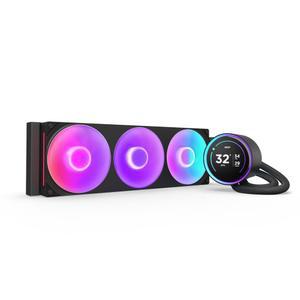 NZXT 크라켄 엘리트 360 RGB 2024 - AIO CPU 액체 냉각기 360mm 라디에이터 F360 코어 팬 맞춤형 2.72인치 IPS LCD 터빈 펌프 AMD AM5, AM4 인텔 LGA 1851 / 1700, 1200 115X 블랙