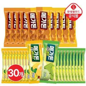 [NS홈쇼핑][롯데] 쫀득쫀득 메가톤 3가지 맛 30개 세트 (오리지널+쫀득멜론+쫀득바나나)..[35799285]