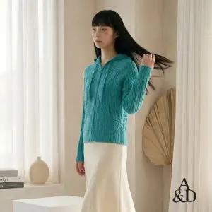 [비밀상점] [AnD] 에이앤디 26SS 시스루 케이블 후드 집업 3종(블랙네이비+아이보리 공통)