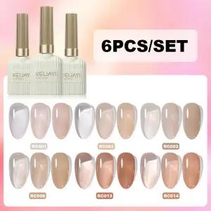 XEIJAYI 6Pcs 15Ml 네일 젤 폴란드어 세트 매니큐어 또는 홈 살롱 아트 Diy 담그기에 적합