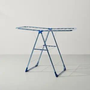 튼튼한 국내산 대형 빨래건조대 메탈 블루 베란다 의류 건조걸이