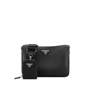 MUST IT_ 2VH113 9Z2 F0002 사피아노 트라이앵글 로고 크로스백 블랙