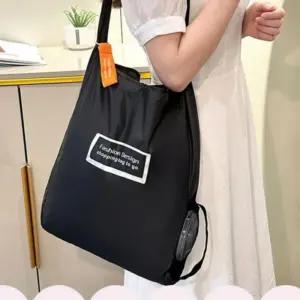 원터치 나일론 접이식장바구니 휴대용 시장가방 포켓 보조가방 에코백