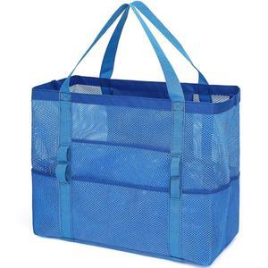 가족 여행 휴가 크루즈 위한 포켓이 토트백, 메시 풀백 비치백, 장난감 지퍼 비치 있는 필수품을 팸마트 대형