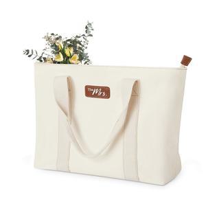 AW 브라이덜 모노그램 캔버스 될 위한 신부가 신부 - 부인 토트백 여동생을 가방 지퍼가 달린 선물 큰 선물, 여성 엄마