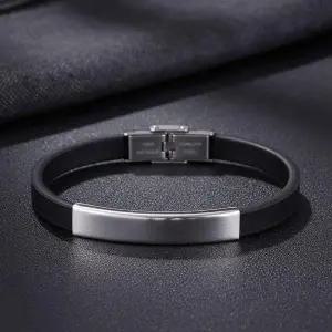 [골드스마일]써지컬 스틸 실리콘 뱅글 데일리 패션 팔찌 21.5cm