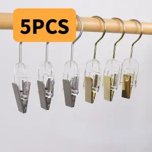 5개/10개입 옷걸이 클립 의류 매장용 집게옷걸이 아크릴 정장 바지 스카프 스커트 걸이용