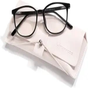 FONHCOO 블루 라이트 차단 안경 패션 라운드 TR90 프레임 투명 여성용 자외선 컴퓨터