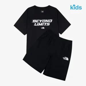 [노스페이스키즈]노스페이스 키즈 키즈 플레이부스트 크루 세트 BLACK NT7US13T