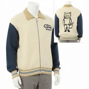 메종키츠네 25 니트 칼리지 블루종 니트 자켓 OM02131KT1139-0256