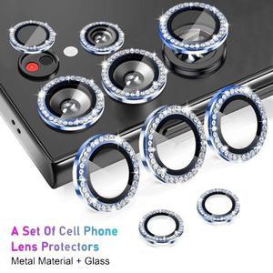 갤럭시 S25 울트라 HD 글리터 다이아몬드 메탈 링 카메라 글래스 렌즈 보호필름 S24 FE S22 S23 플러스 필