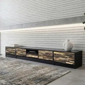 에르니안 호피 원목 2700거실장세트 1500거실장 600협탁2개 tv장