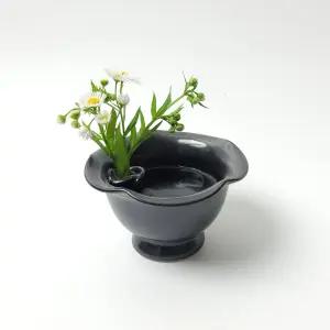 화병 꽃병 미니수반 한송이 블랙천목
