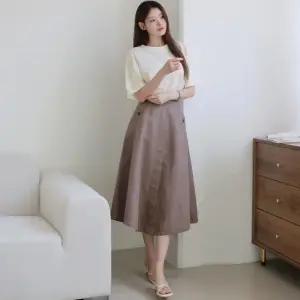 [CJ단독][최초가 79 900원]카이엘 린넨 코튼 블렌드 플레어 스커트