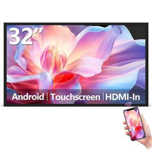 32인치 안티 글레어 500Nits 정전식 터치스크린 산업용 모니터, 광고용 디지털 사이니지 디스플레이, 리버스 컨트롤 노트북, 무선 화면 미러링, 내장 스피커, USB, HDMI 포트