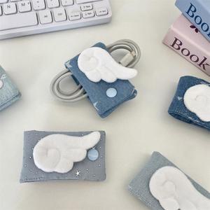 윙 스타 패브릭 데이터 케이블 이어폰 감기 와이어 휴대용 버클 및 충전 정리기 여행용 보관