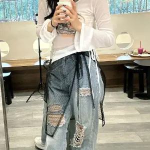 여자 여름 트렌디룩 시스루 쉬폰 레이어드 랩 스커트