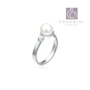 925실버반지 화이트 진주 큐빅 진주반지 은반지 실버반지 EBS-R-54