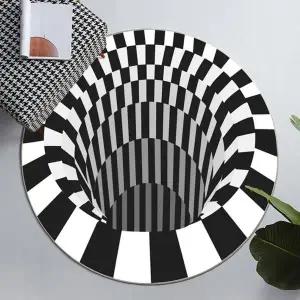 착시 카페트 매트 러그 3D 싱크홀 원형카펫트 강아지착시매트
