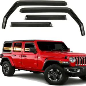지프 랭글러 JK 사하라 루비콘 사이드 윈도우 윈드 디플렉터 및 바이저와 호환되는 채널 내 엑스트라