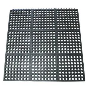 고무-캘 03-122-INT-BK 듀라-셰프 상업용 연동 피로 방지 매트 36인치 x 1/2 블랙