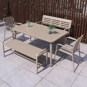 야외 벤치 테이블 세트 아테네 의자 발코니 블랙 철제 커피