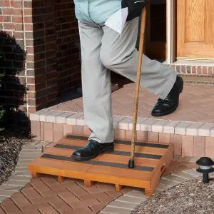 나무 스텝 스툴 3.5인치 원스텝 미끄럼 방지 야외 플랫폼 무릎이 좋지 않은 노인을 위한 고강도 모빌리티
