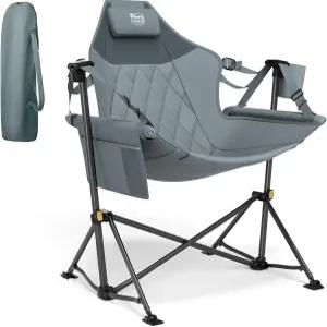 조절 가능한 등받이가 있는 팀버 리지 해먹 캠핑 의자 튼튼한 접이식 300파운드 지지 여행 및 파티오를