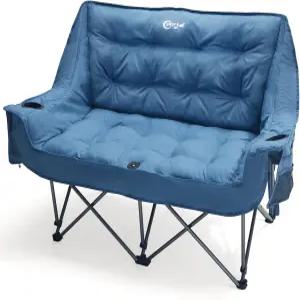 포털 더블 캠핑 의자 접이식 러브잇 2인용 사이드 포켓 휴대용 소파가 있는 패딩 쿠션 캠프 잔디 시트 컵