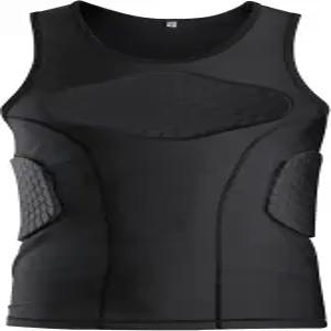 GRDFLX 남성 패딩 압축 셔츠 축구 갈비뼈 보호 가슴 4패드 청소년 장비