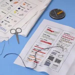 [데코] 프랑스 자수 스티치 바늘 도안 연습 기초 스티치북 A