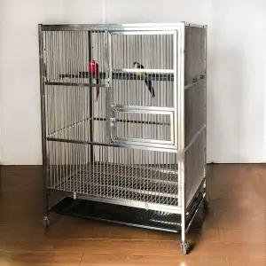 대형 새장 앵무새 잉꼬 케이지 스테인리스 조류 사육장 이동장