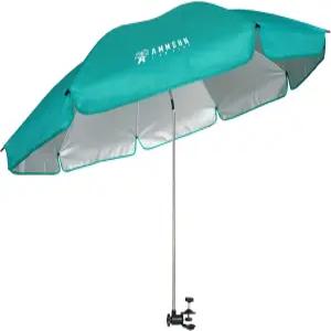 범용 클램프 조절 가능한 47인치 및 360도 회전 UPF 50 캠핑 또는 비치 체어에 휴대용 유모차 휠체어 골프