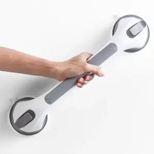 레버록 욕조 및 샤워용 그랩 바 핸들 17인치 강력 흡입 목욕 난간 욕실 의자용 안전 그립 노인용 드릴링