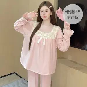 가을 겨울 실내복 커플 긴바지 빅사이즈 긴팔 잠옷세트 HT4